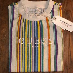 guess originals riviera striped crew tee